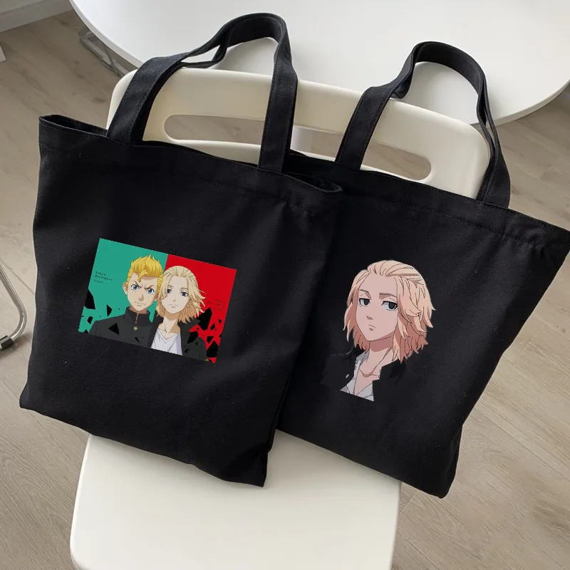 Tokyo Revengers Shopping Bags Canvas Bag Travel Designer Handbags Reusable Fabric Shoulder Shopper Woman Printed Tote | Багаж и сумки