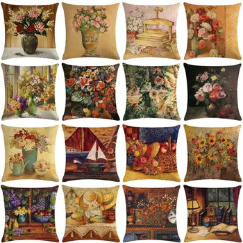 

1 Pcs Sunflower Flower Pattern Cotton Linen Throw Pillow Cushion Cover Car Home Sofa Bed Decorative Pillowcase Funda Cojin 40641