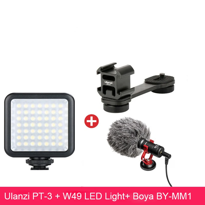 Whole kit Ulanzi PT-3 тройное Крепление-адаптер для горячего башмака микрофон удлинитель для Zhiyun Smooth 4 DJI Osmo Pocket Gimbal аксессуары - Цвет: Whole kit