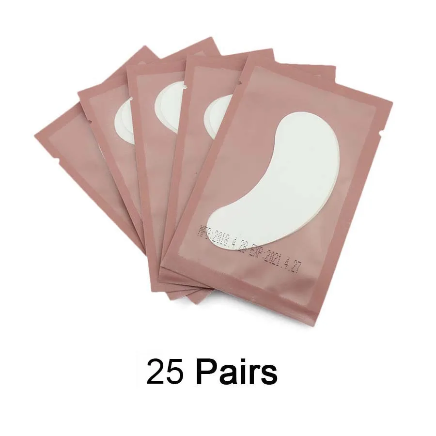 25Pairs Pink 25/50 пар кругов под глазами колодки Бумага патчи подходит для строительства и Декоративные ресницы натуральный гидрогель для ресниц накладки-наклейки под глаз - Цвет: 25Pairs Pink