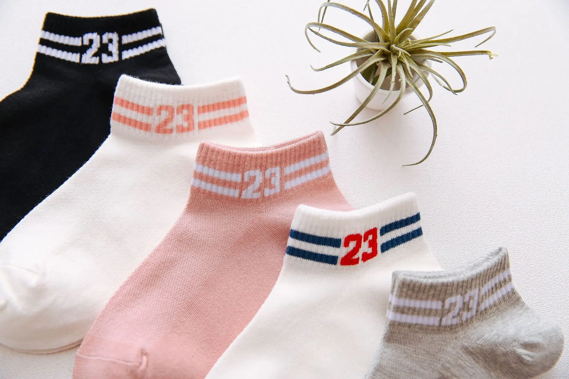 Mesh tou qi wa Children Spring And Summer Thin Short WOMEN'S Socks Polyester Cotton Sports Trend No-show Socks Women's with Numb