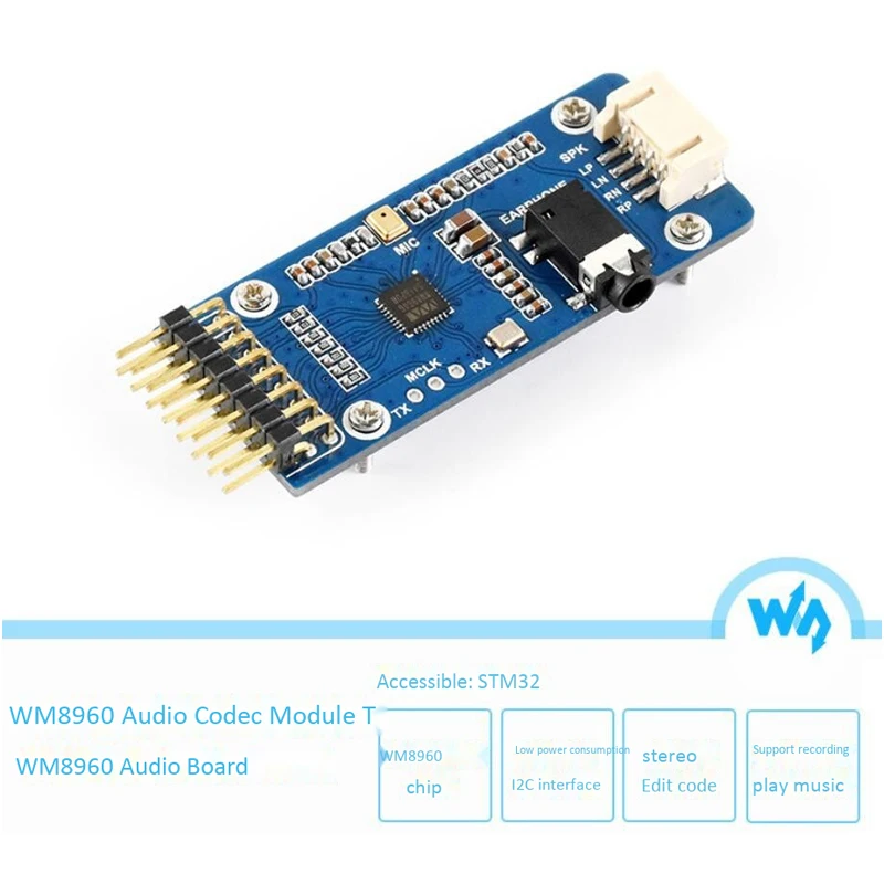 Waveshare WM8960 Stereo CODEC o Module o HAT Module Sound Card HAT Play Record
