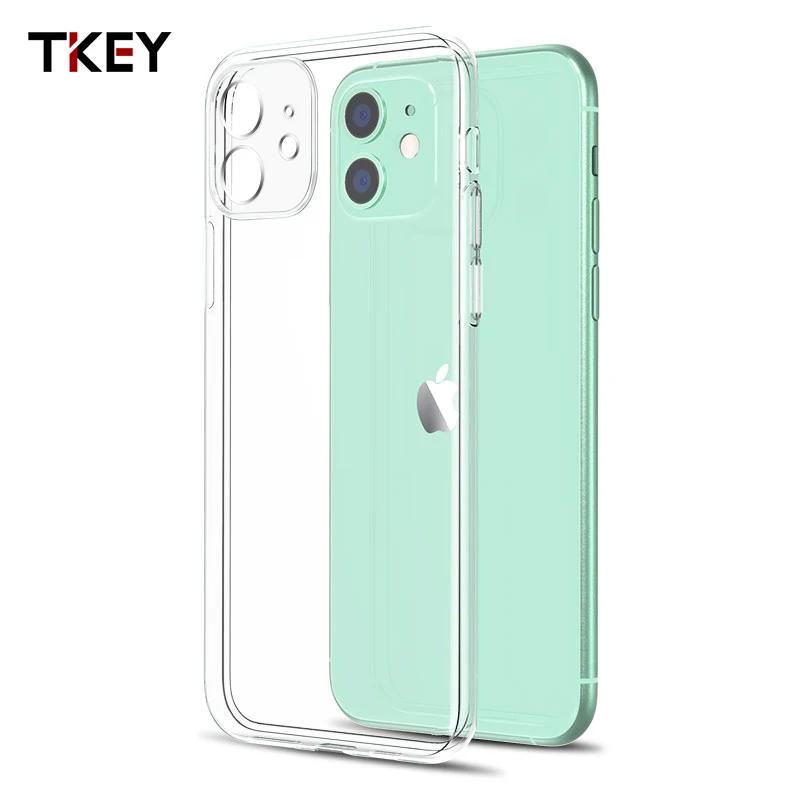 Абсолютно прозрачный Гладкий силиконовый чехол Tkey для iPhone 11 Pro Max X XR XS 6 6s 7 8 Plus 2020 SE