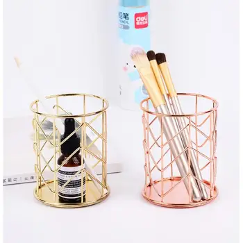 

Pencil Holder Round Iron Mesh Pen Cup Stationery Organizer Makeup Brush Holder For Office Home School Desk Accessories