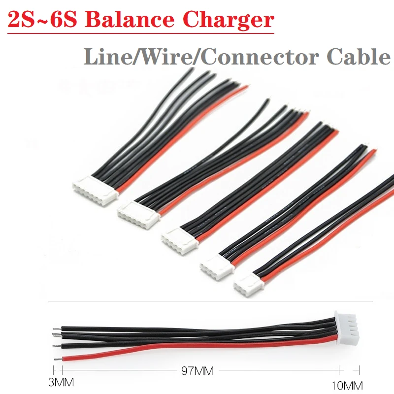 100 мм 5 шт./компл. XH2.5 Plug 2s/7 4 v 3s/11 1 4s/14 8 5s/18 6s/22 2 Lipo Battery Balance Charger Line/Wire/Connector Cable |