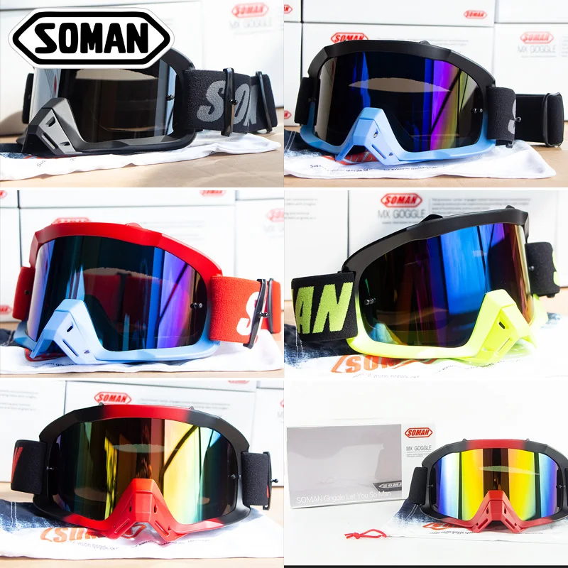 Очки для мотокросса и велоспорта, очки для мотогонок, очки для мотоциклистов, солнцезащитные очки для велосипеда, оригинальные Soman SM16