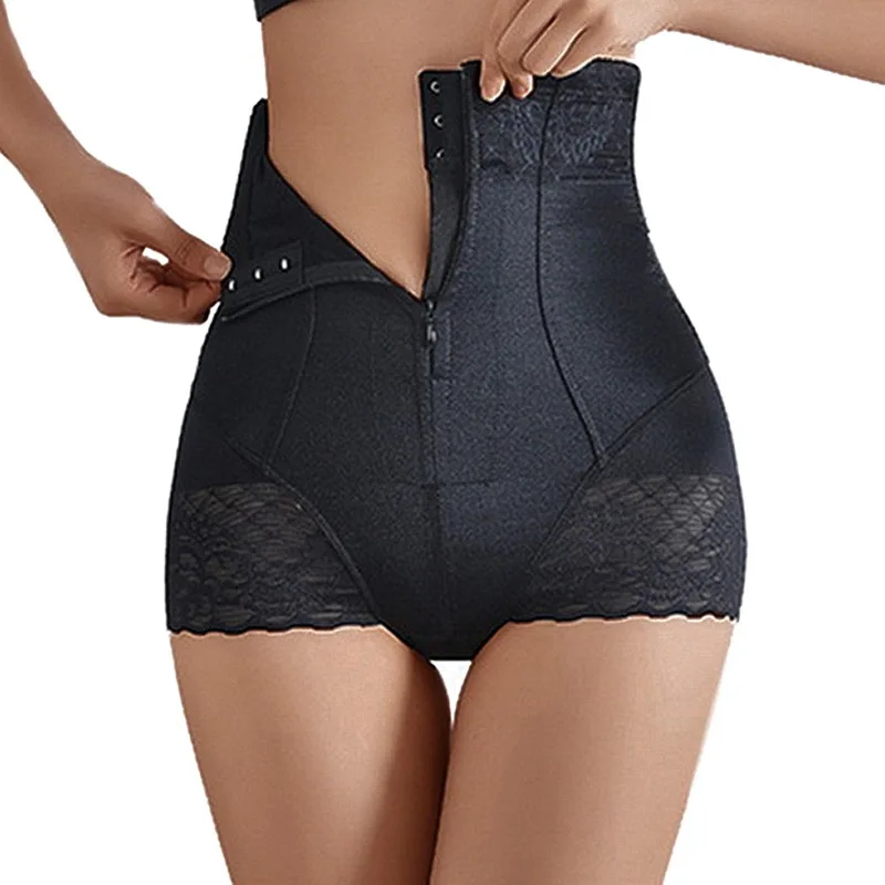 2021 Sexy Shaperwear Women High Waist Trainer Body Shaper Tummy Slim Control Body Shape Belly Underwear Briefs Zipper Panty low back shapewear