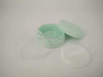 

30g 30ml Green Empty Loose Powder Jar with Sifter Puff Cosmetic Plastic Powder Compact Refillable Makeup Case Travel Bottle