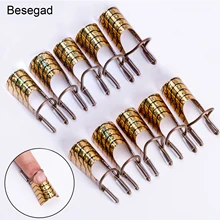 10 embouts d'extension de forme incurvée pour Nail Art, feuille à la française, vernis acrylique Gel UV, forme de conception, moule en métal réutilisable, outil de manucure