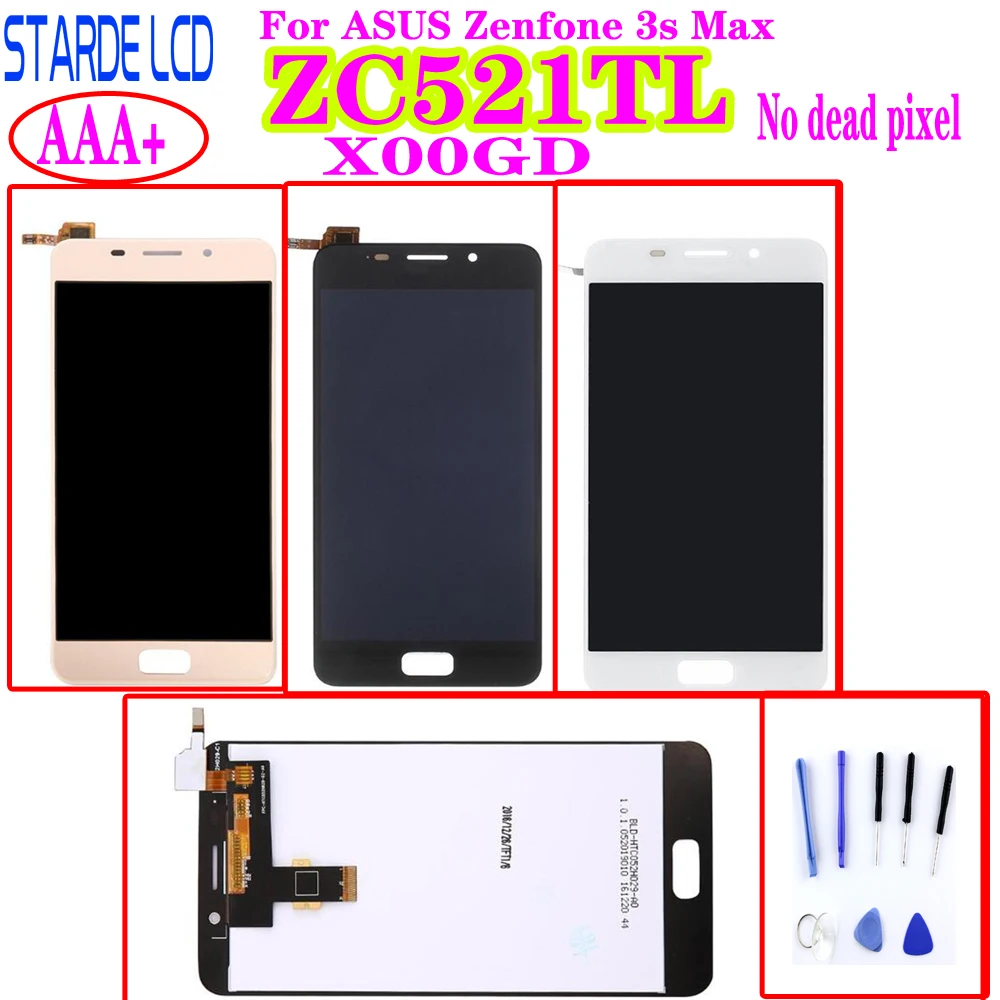 

STARDE Replacement LCD for Asus Zenfone 3s Max ZC521TL X00GD LCD Display Touch Screen Digitizer Assembly ZC521TL LCD withTools