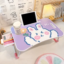 Mesa pequeña plegable para ordenador, mesa pequeña para dormitorio, chica, estudio, oficina en casa