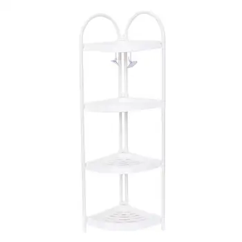 

1pc Storage Shelf Three Layer Large Capacity Carbon Steel Practical Stand Rack Corner Shelf Organizer