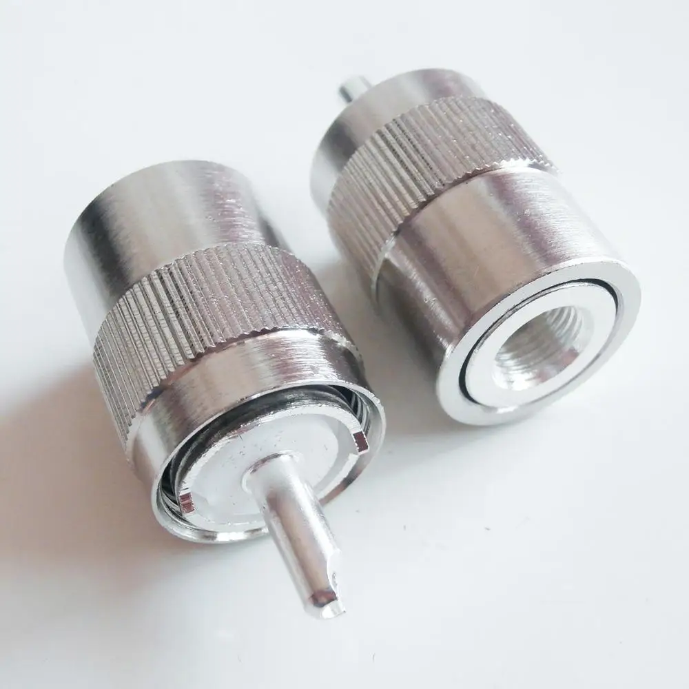 Разъем PL259 SO239 UHF паяльная чашка для RG5 RG6 LMR300 RG304 5D-FB кабель латунный посеребренный