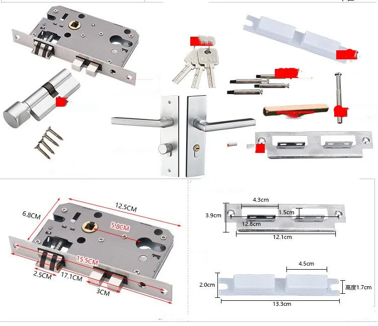 Прочная дверь ручка замок цилиндр Передний Задний рычаг защелка безопасная домашняя дверь замок с ключами Туалет спальня дверные аксессуары