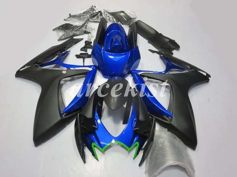 ABS мотоцикл Полный обтекатели комплект подходит для Suzuki GSX-R 600 750 2006 2007 06 07 GSXR600 GSXR750 Пользовательские черный синий