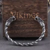Bracelet nordique Viking nordique en acier inoxydable pour hommes, Bracelet de manchette avec boîte en bois ► Photo 2/6