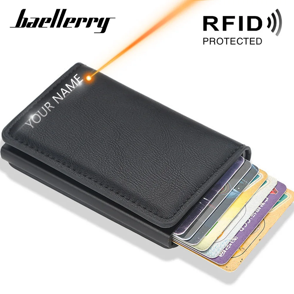 Бесплатная гравировка качественные мужские бумажники держатель Rfid карты