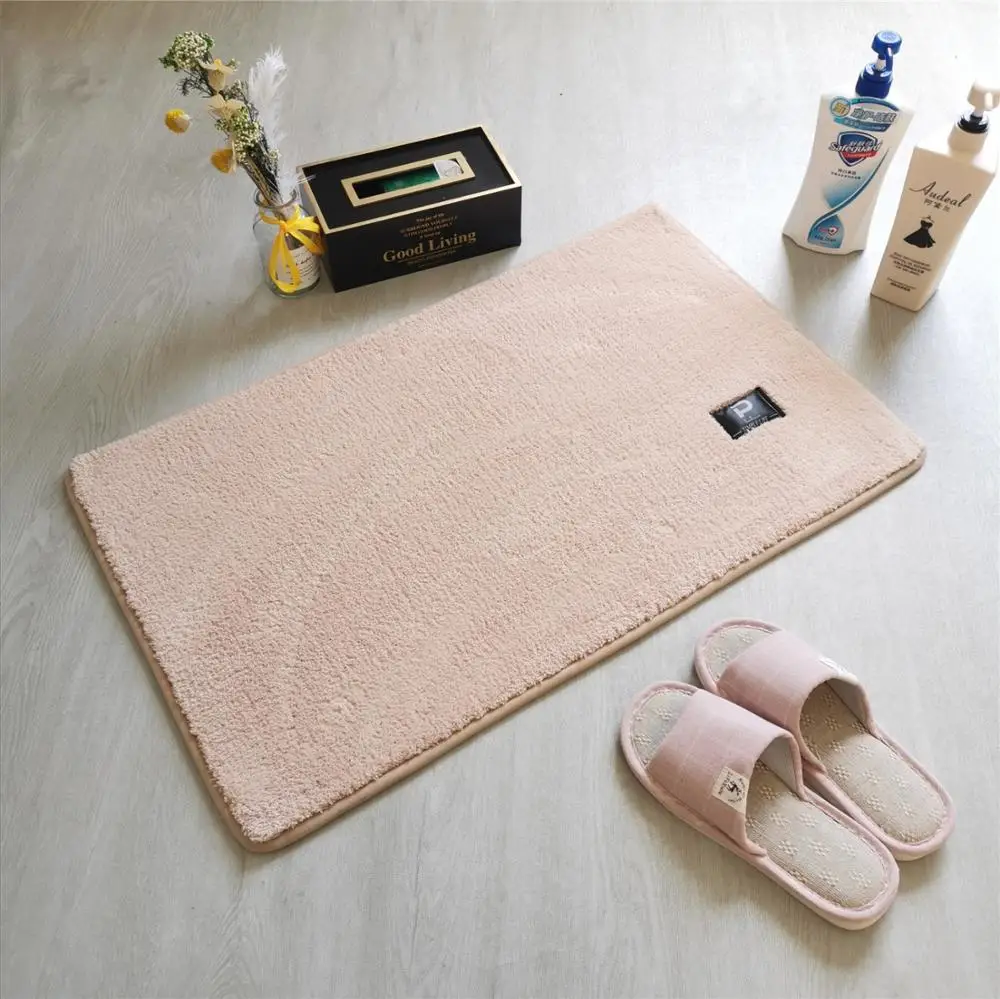 Сплошной цвет полиэстер пушистый Мягкий Нескользящий абсорбирующий коврик для гостиной спальни коврик для двери толстый мягкий плюшевый коврик детский коврик для ползания