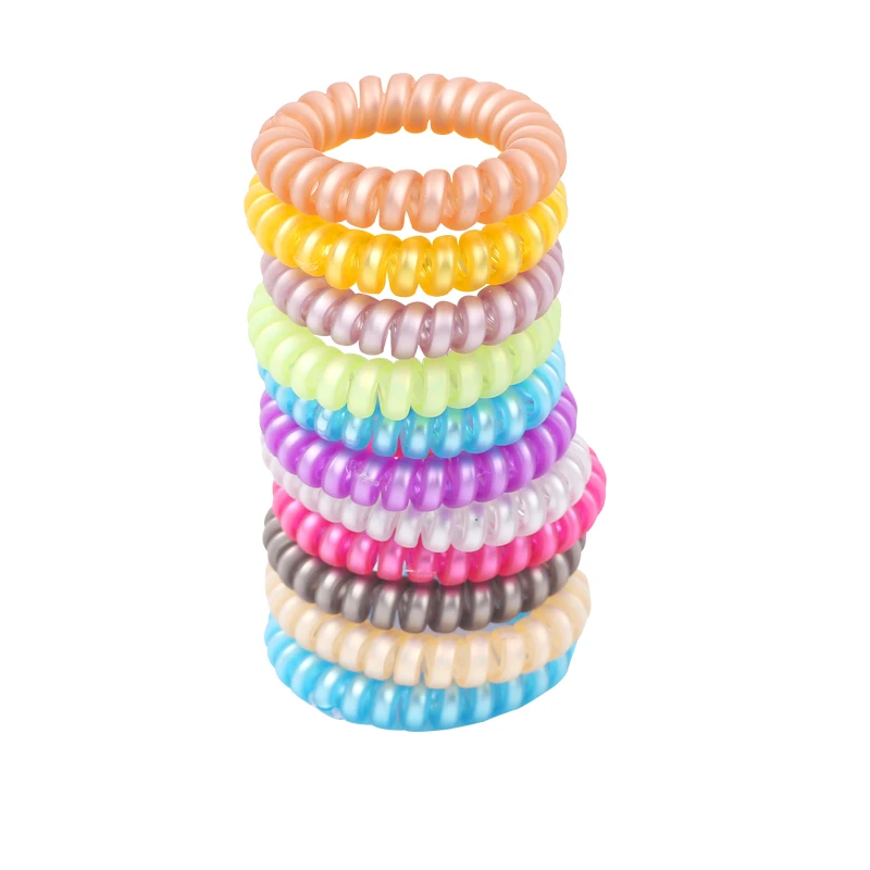

NEW Women Hair Accessories 3Pcs/Lot Candy Color Telephone Wire Line Elastic Rubber Band Hairbands Hair Rope For Girls Headbands