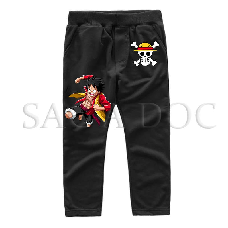 4 Одна Деталь Длинные штаны зима девочки, мальчики, дети аниме Pantalon Enfant Garcon детские шнурки впитывает пот и Штаны унисекс 2-14years - Цвет: 4