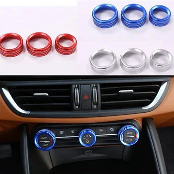

for Alfa Romeo Giulia 2017 2018 2019 2020 Silver Blue Red Central Console Button Cover Trim