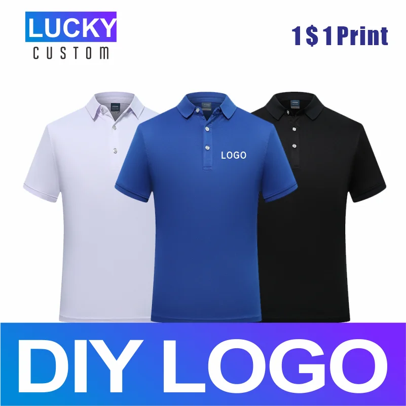 

Men's Solid Color Polo Shirt Custom Printed Embroidery Polo Shirt Business Casual Short Sleeve 3xl