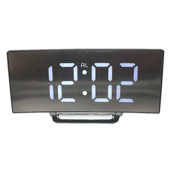 

Display Alarm Clock Mirror Time Home Bedroom Desk Decoration Noiseless