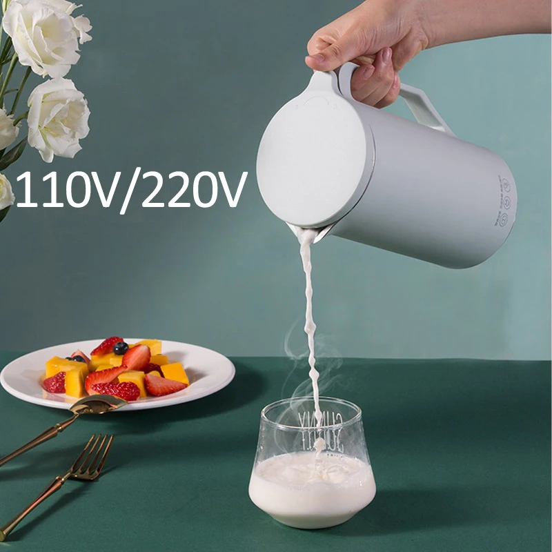 

110V/220V Soymilk Machine Mini Soymilk Maker Heatable Soya-Bean Milk Electric Juicer Blender Rice Paste Maker Filter-free 350ml