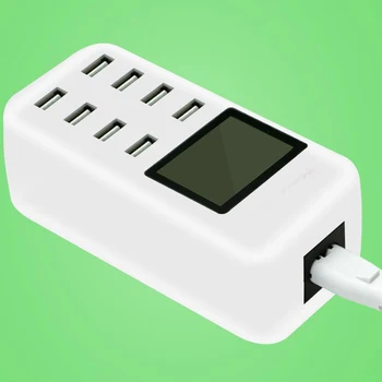 

Desktop 8 ports USB wired charger QC3.0 quick charge multiple phone charging station with led display