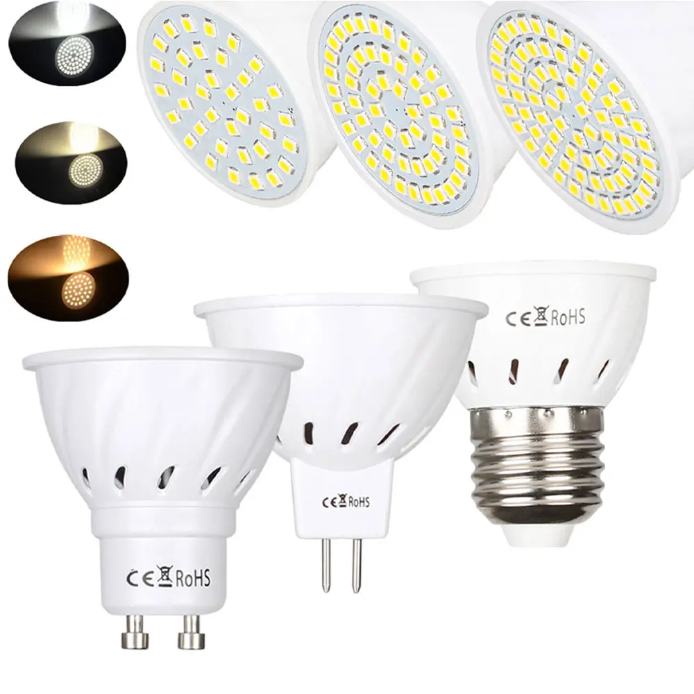 

MR16 E27 GU10 LED Spotlight Led Lamp 3W 5W 7W 36 54 72LEDs 110V 220V DC 12V 24V Spot LED Bulb Light Lampada Bombillas Warm/Cold