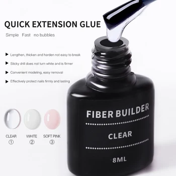 

8ml Nail Glue For False Nails Adhesive Acrylic French Art False Nail Tips Function Nail Gel Fast Extension Sticking Nail Fiber