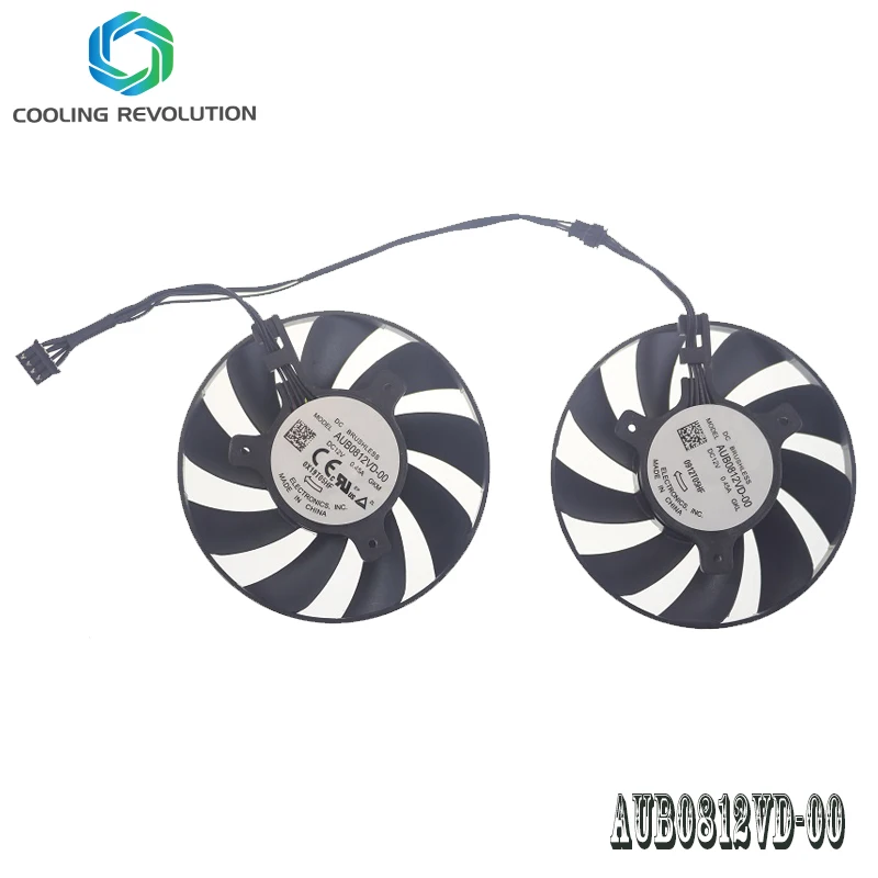 Gráficos fã para Amd Radeon rx 6700 xt Gráficos fã 85 mm Aub0812vd00 Dc12v 0.45a 4pin - Imagem 2