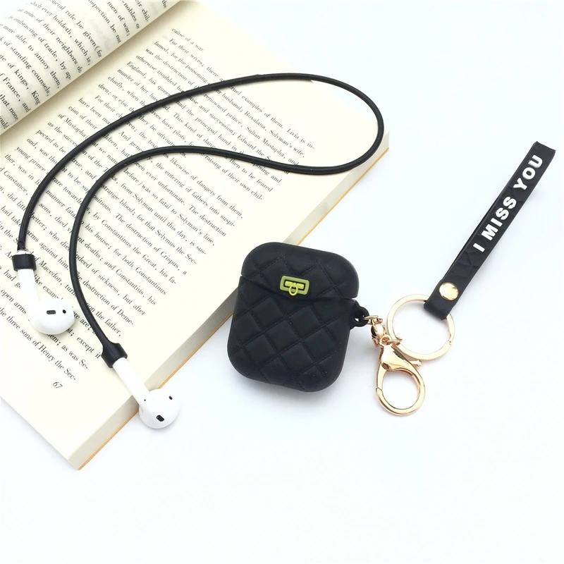 Feiseli, Цветной силиконовый чехол в форме сумочки Airpods 1, 2, наушники, защитный чехол, беспроводной Bluetooth, наушники, мягкий чехол, подарок - Цвет: For Airpods 1 2