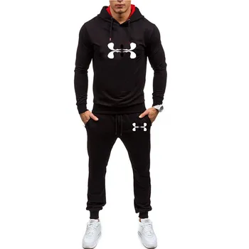 

Black men's hoodie suit fashion 2020 spring brand casual sportswear men's suit sports two comfortable cotton hoodie + pants suit