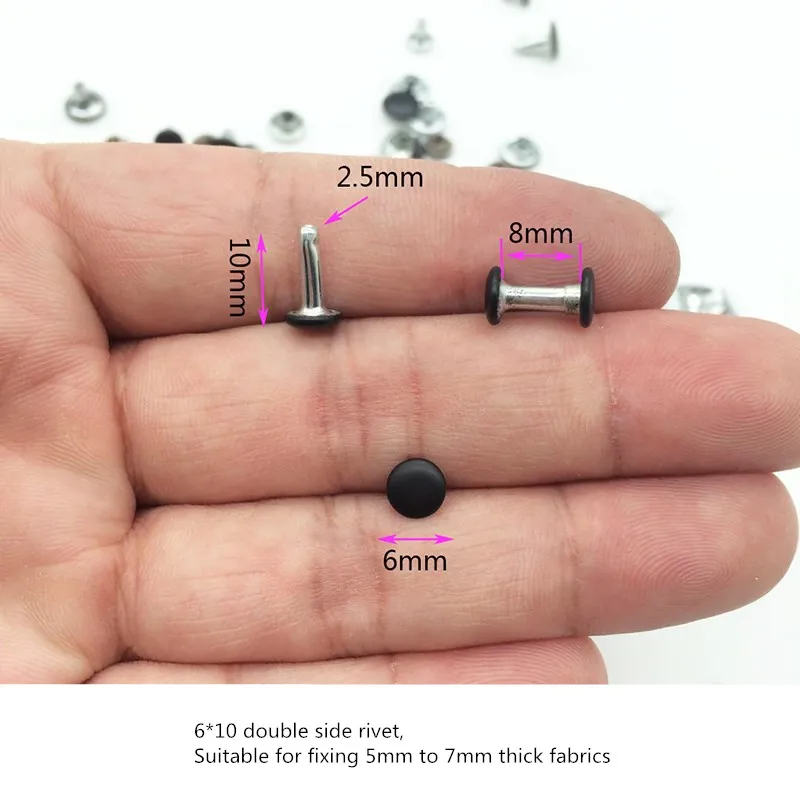 

50Set black white round double sides rivets diy cap craft accessory stud /bag/hat/shoe/clothes/jeans/leather chocker decoration