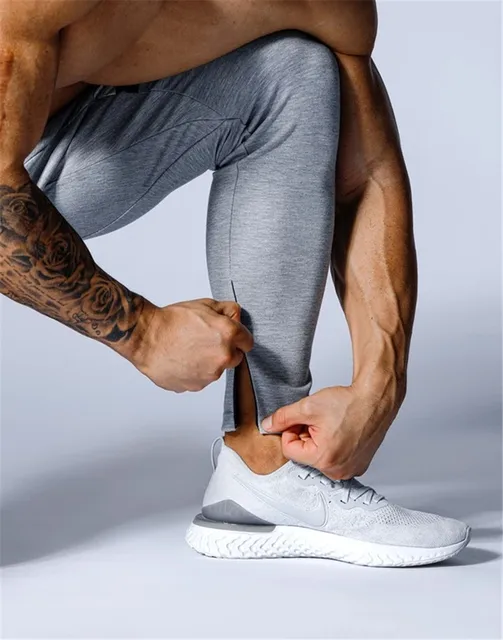 JAPAN & United Kingdom Zipper Pocket Sport Running Men Joggers Bodybuilding Trackpants Sweatpants Gym Training Jogging Pants 6