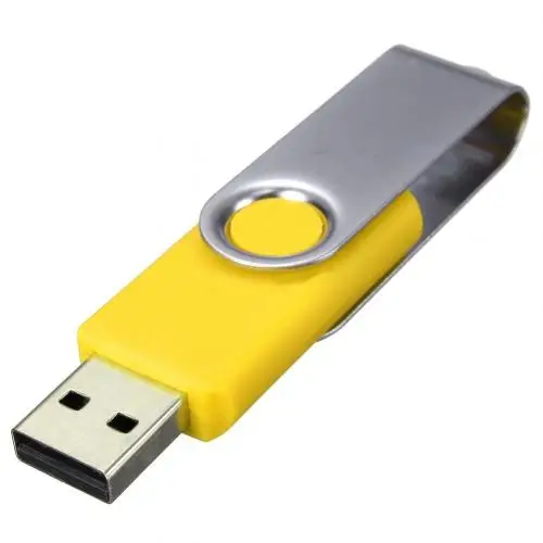 Красочные 64 Мб портативный вращающийся USB 2,0 флэш-карта памяти, Флеш накопитель для хранения данных вращающийся U диск для компьютера - Цвет: Цвет: желтый