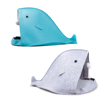 

Cute Felt Pet Cat Beds Nest Dog House Basket Rabbit Pet Cave Funny Fish-Type Pet Nest Portable Foldable Gray