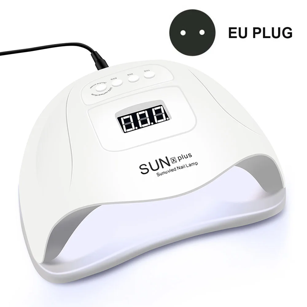 WHITE EU PLUG 72 Вт Сушилка для ногтей светодиодный светильник для маникюра 36 шт. светильник с бусинами УФ лампа ЖК-дисплей сушка все Гель-лак для ногтей инструменты для дизайна ногтей - Цвет: WHITE EU PLUG