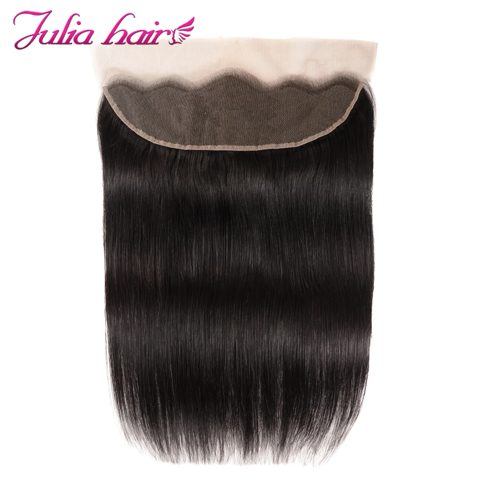 Julia Hair Bone Straight 13x4 Lace Frontal Free Part Ear to Ear Lace Frontal Closure Pre Plucked Human Hair 4x4 Lae Closure