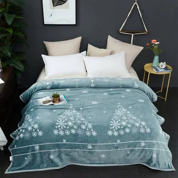 

Blue snow Flannel Coral Fleece Blanket Adult Blankets for Beds Sofa Summer Winter Throw Blanket Children Bedspread on the bed