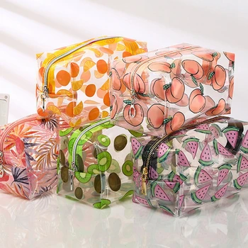 

Fashion Fruit Cosmetic Bag Wish Portable Transparent Organizer Makeup Case Waterproof Beauty Toiletry Business Make Up Box