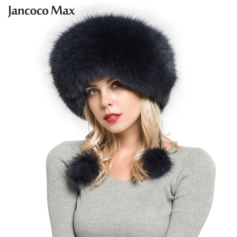 Fur Hat Winter Hat Real Fox Fur Bomber Hats Winter Women Warm