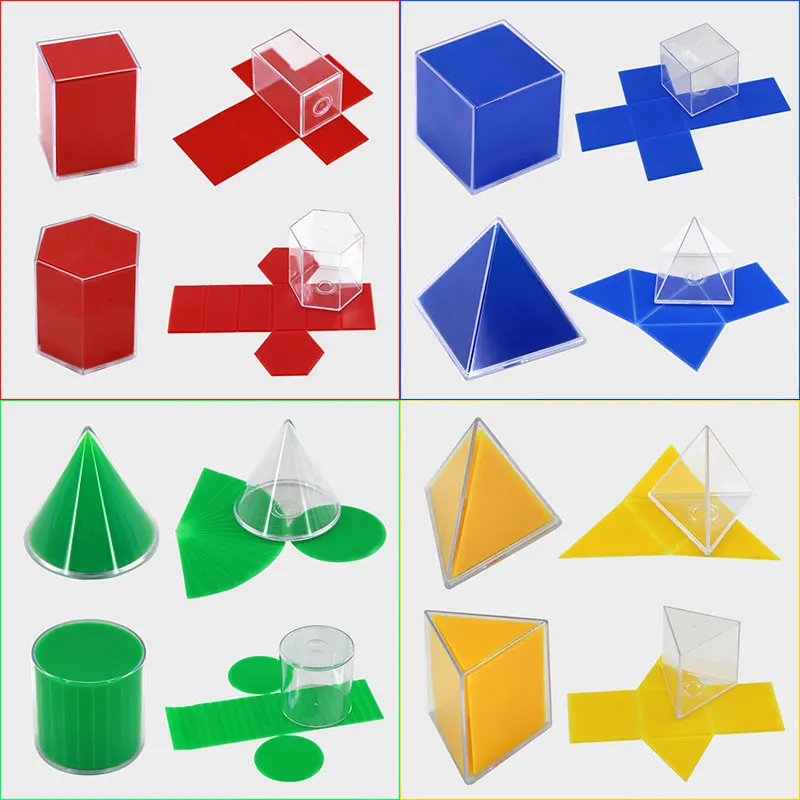 Montessori Geometry Model Math Toys 3D Transparent Detachable Teaching Experiment Geometric Model Educational Toys For Children 2
