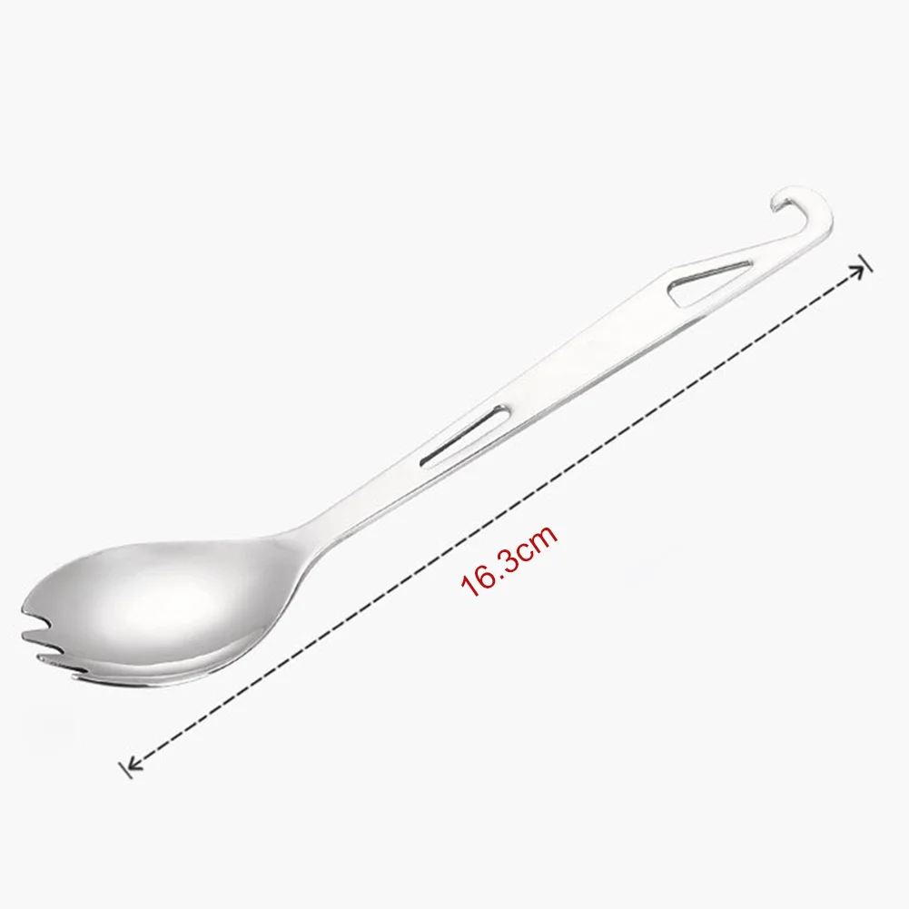 Multifunctional Stainless Steel With Bottle Opener Spork Kitchen Utensil Camping Tableware Spoon Eco-friendly Outdoor Salad