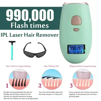 

990,000 Flashes Professional Permanent Laser Epilator LCD Display Laser IPL Hair Removal Machine Photoepilator Painless Depilado