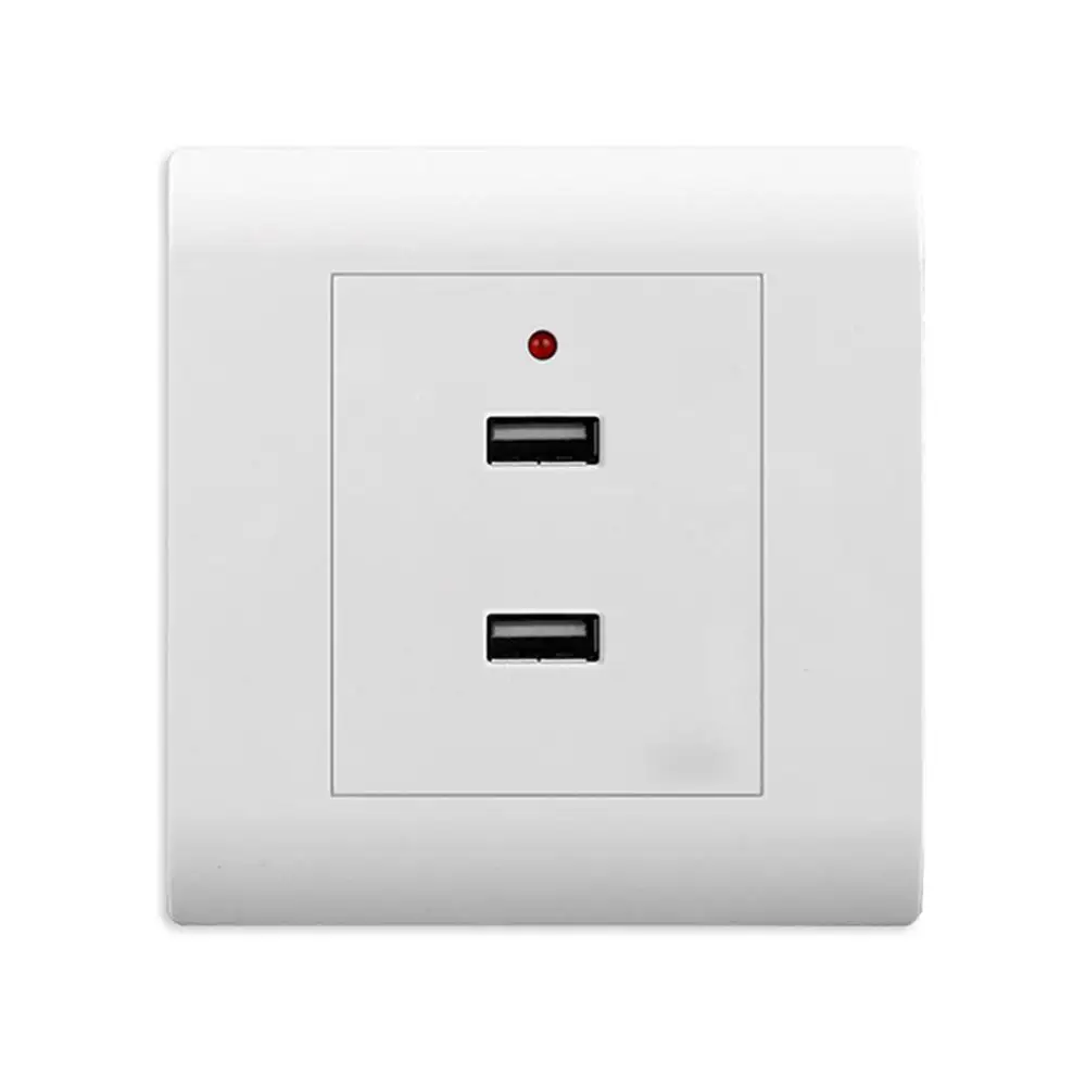 Двойной USB розетка зарядное устройство AC/DC адаптер питания вилка панель выходных пластин 220 В до 5 В белые Безопасные Электрические Розетки