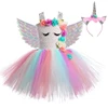 Vestido de unicornio, vestidos de princesa para niñas, para fiesta, Cosplay, Arco Iris, Cumpleaños, Halloween, disfraz de unicornio con alas ► Foto 2/6