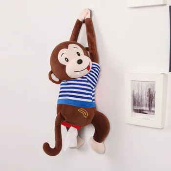 

Cartoon Tissue Box Baby Cute Stuffed Toy Plush Animal Monkey Car Stroller Hanging Paper Napkin Box Cover Holder Paper Organizer