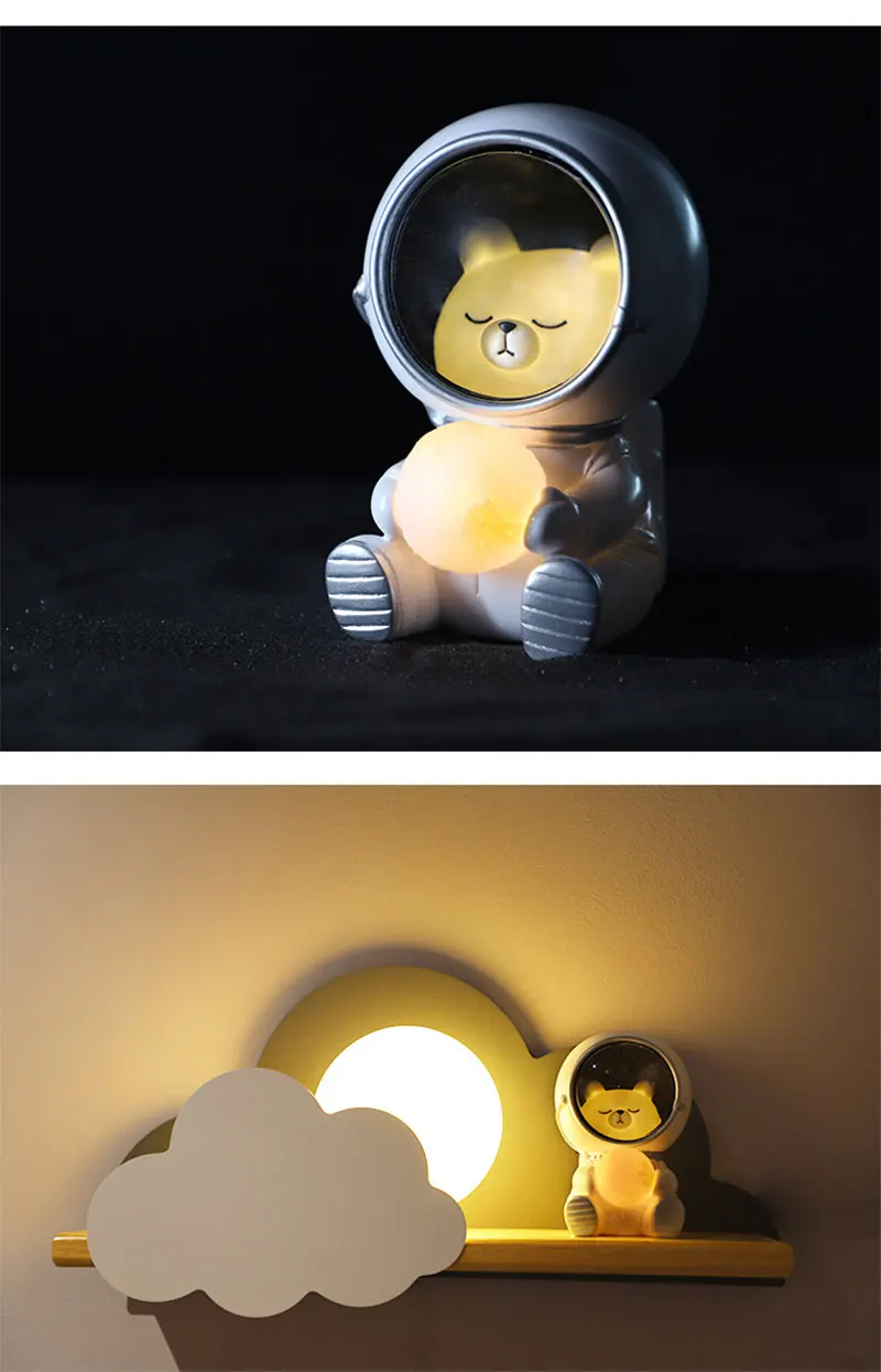 Creative Cute Galaxy Guardian Pet Astronaut Night Light Children Bedroom Decoration Lights Star Light Kids Toys Birthday Gift mi motion activated night light 2